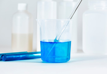 Blue Liquid in a Measuring Cup