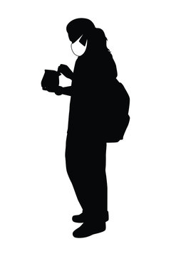 recommend clip art: woman with mask silhouette vector