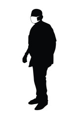 Man with mask silhouette vector