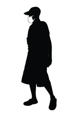 Man with mask silhouette vector