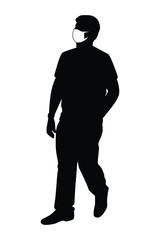 Obraz premium Man with mask silhouette vector