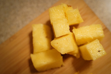 Pineapple Sliced on the wooden board
