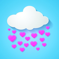  happy valentine day, pink heart. Vector illustration.