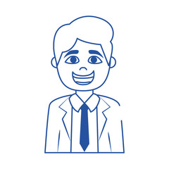 online doctor medical staff character blue line style icon