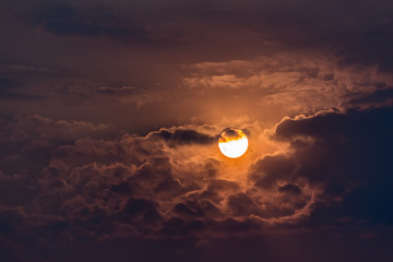 sunset with clouds