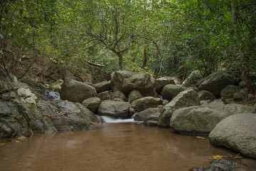 Chan Ta Then Waterfall, a small waterfall on Khao Kheaw in Sriracha District, Chonburi Province, Thailand