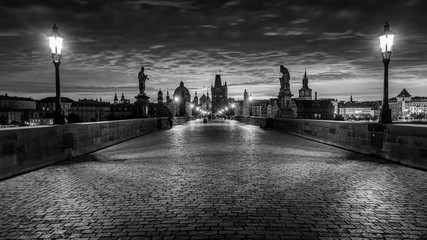 Charles bridge in the morning, Prague, Czech Republic.