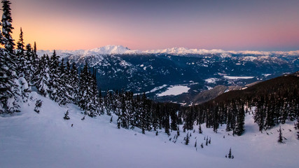 Whistler in winter, British Columbia, Canada.