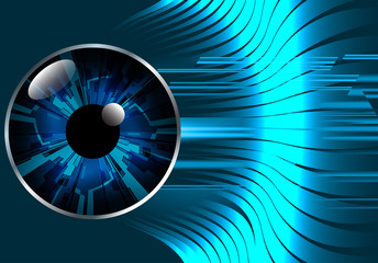 Blue eye cyber circuit future technology concept background