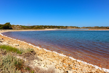 Pink salt lake, Rottnest Island, Western Australia 