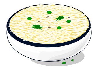 Rice,Chaval,Bhat Indian Traditional Food Vector