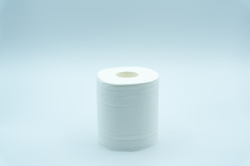 Photo of toilet paper on white background