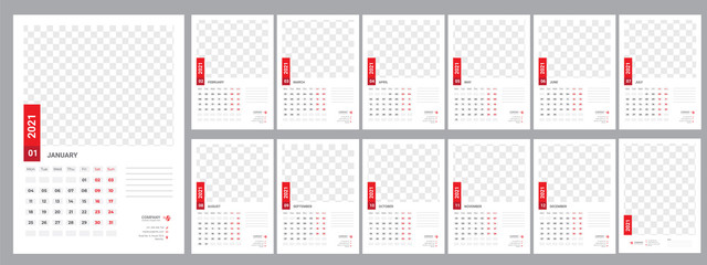 Wall Calendar 2021 Template