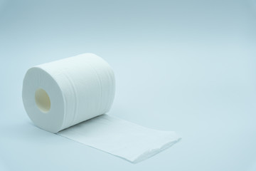 Photo of toilet paper on white background