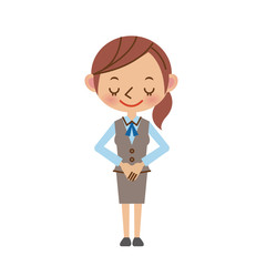 お辞儀をするOL・事務スタッフ（制服姿）
