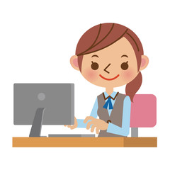 パソコンを使うOL・事務職の女性