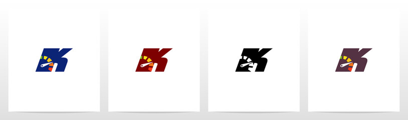  Speedometer On Letter Logo Design K