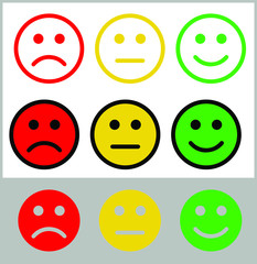 set of smileys with faces