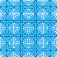 Decorative seamless pattern. Blue background pattern in retro style. Textile design texture. Wrapping paper design. Vector image
