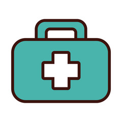medical kit with cross line and fill style