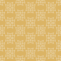Simple seamless pattern, gold color. Geometric Background pattern in retro style. Textile design texture. Wrapping paper design. Vector graphics