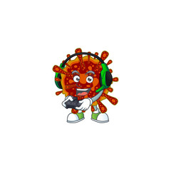 An adorable deadly coronvirus in Sailor cartoon character with white hat