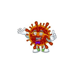 Super Funny deadly coronvirus in nerd mascot design style
