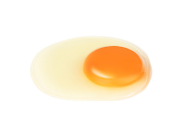 Egg yolk closeup isolated on white White eggs and yolk high protein good for health