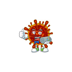Talented deadly coronvirus gamer mascot design using controller
