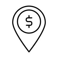 pin location with dollar symbol line style
