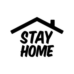 Stay Home icon. Staying at home during coronavirus pandemic outbreak. House quarantine campaign symbol.