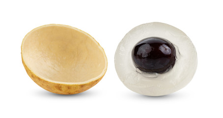 ripe longan on white background