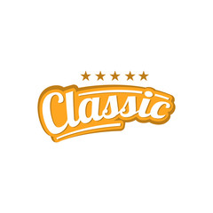 special custom five stars classic lettering logo icon vector template illustrations