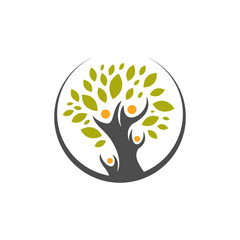 creative concept of human tree family Logo icon vector illustrations