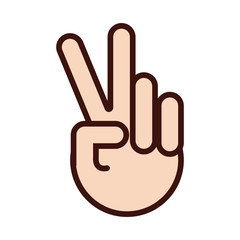 Obraz premium peace and love hand sign line and fill icon