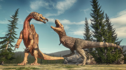 Combat de dinosaures