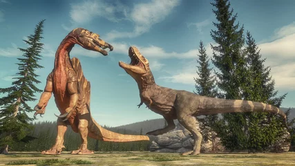 Fotobehang Dinosaurus fight © Orlando Florin Rosu