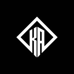 KA logo monogram with square rotate style design template - obrazy, fototapety, plakaty
