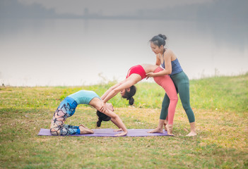Woman yoga - Group of woman training yoga.
