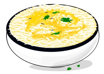 Dal Rice or Dal Chawal indian Traditional Food Vector