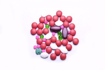 MEDICINE CAPSULE PILLS ISOLATED IN WHITE BACKGROUND