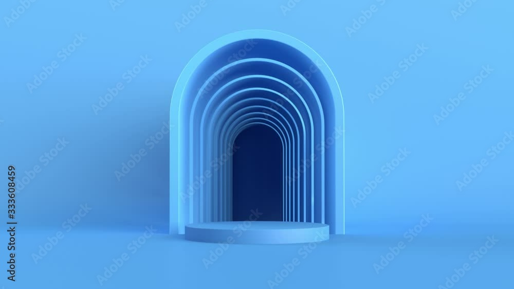 Poster 3d abstract background with pedestal. simple shapes, smooth light, soft shadows. roughness materials