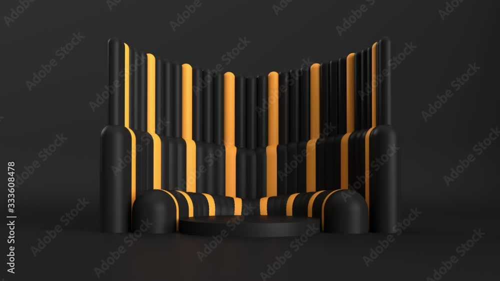 Poster 3d abstract background with pedestal. simple shapes, smooth light, soft shadows. roughness materials