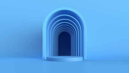 3d abstract background with pedestal. Simple shapes, smooth light, soft shadows. Roughness materials. Arch geometry. - Powered by Adobe