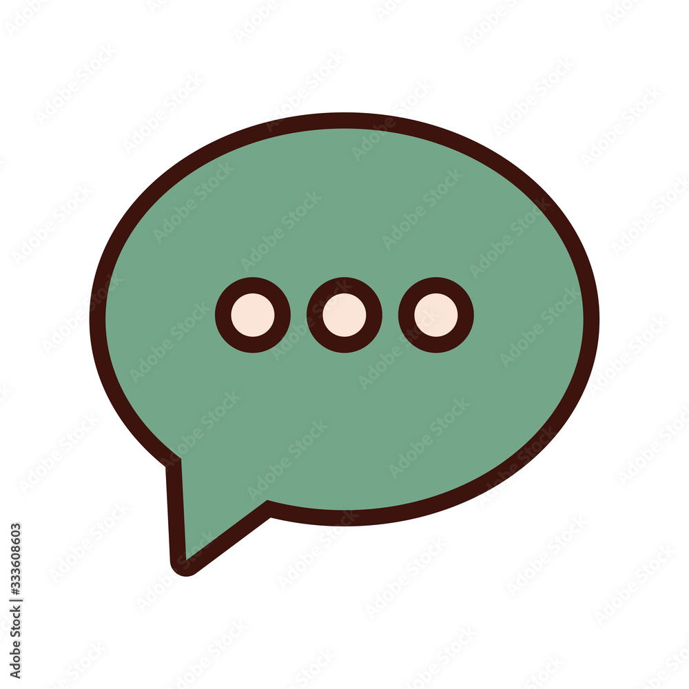 Poster speech bubble line and fill icon