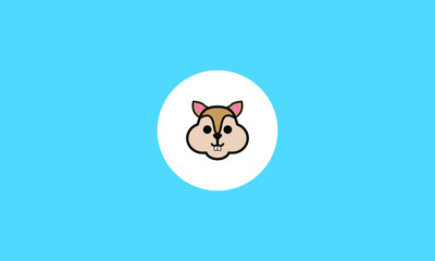 Squirrel cute head icon vector illustration.