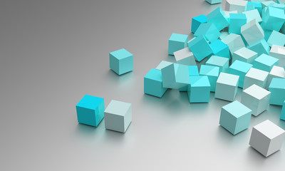 3d abstract cubes boxes background - 3d Rendering 