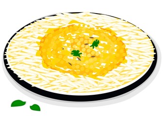 Dal Rice or Dal Chawal indian Food Vector - obrazy, fototapety, plakaty