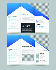 Medical tri fold brochure template Layout design. Corporate business template for try fold brochure or flyer. Layout with modern elements and abstract background. Creative concept folded brochure