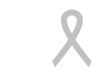 Parkinson day symbol. Gray ribbon on a dark background. World Parkinson's Day.